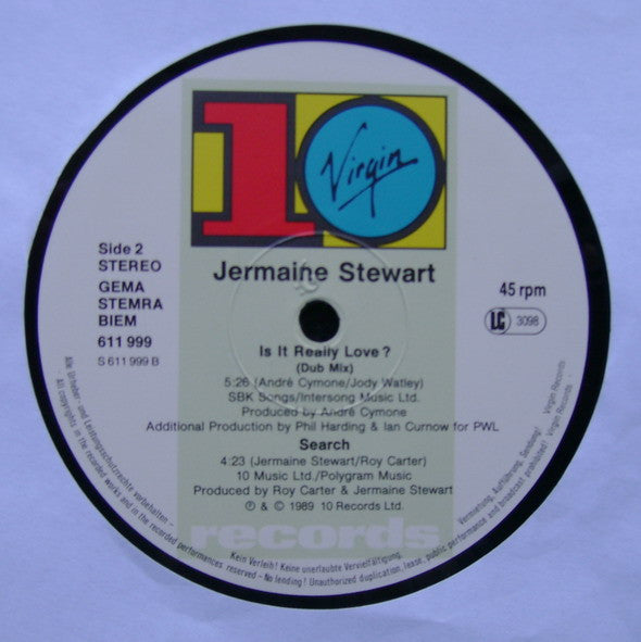 Jermaine Stewart : Is It Really Love? (12", Maxi)