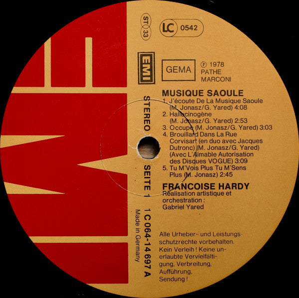 Françoise Hardy : Musique Saoule (LP, Album)