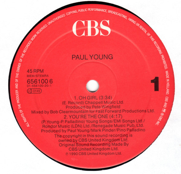 Paul Young : Oh Girl (12", Maxi)