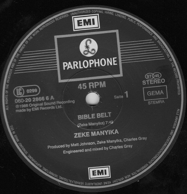 Zeke Manyika : Bible Belt (12")