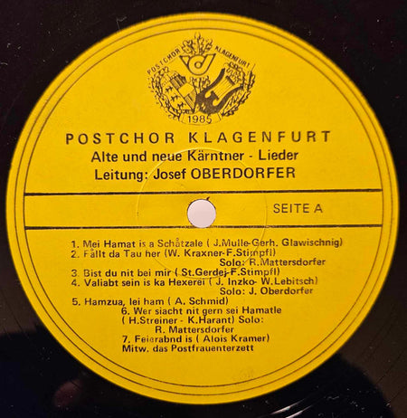 Postchor Klagenfurt : Alte Und Neue Kärntner-Lieder (LP)