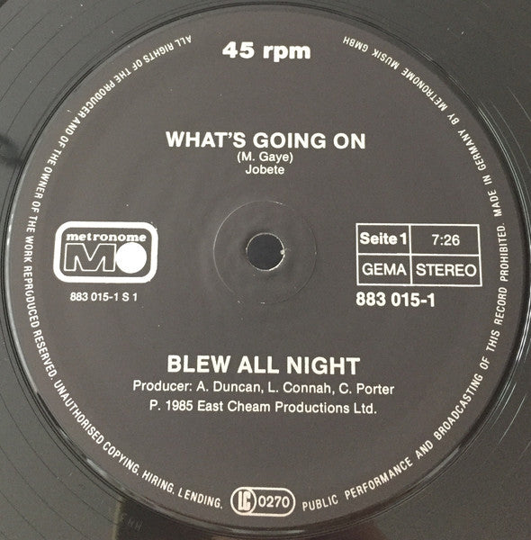 Blew All Night : What's Going On (12", Maxi)