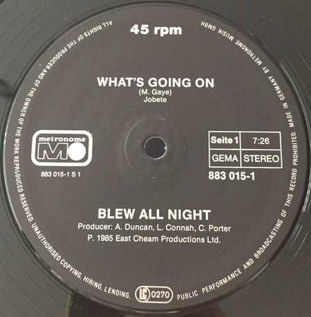 Blew All Night : What's Going On (12", Maxi)