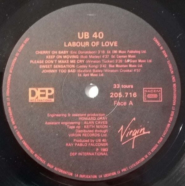 UB40 : Labour Of Love (LP, Album)