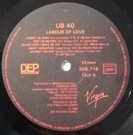 UB40 : Labour Of Love (LP, Album)