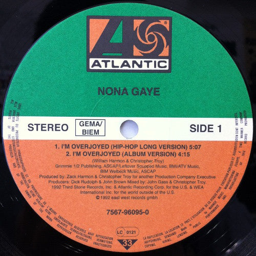 Nona Gaye : I'm Overjoyed (12")