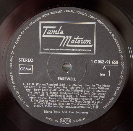 The Supremes : Farewell (LP, Album)