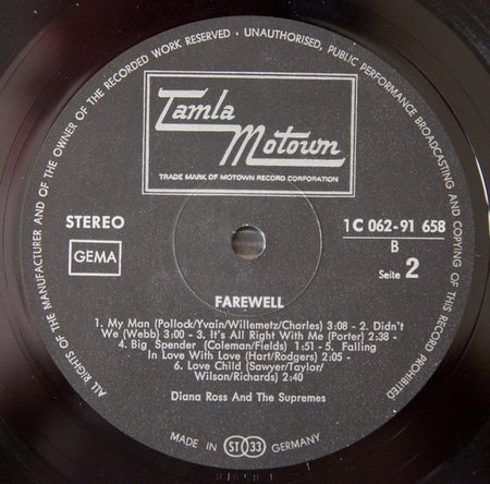 The Supremes : Farewell (LP, Album)