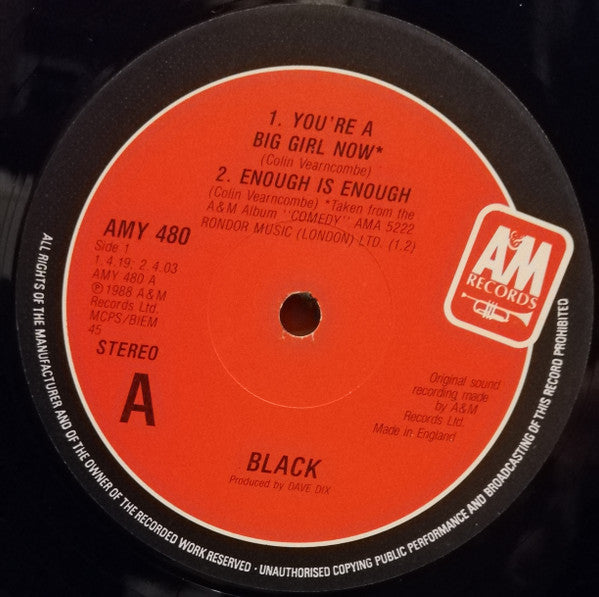 Black (2) : You're A Big Girl Now (12", Single)