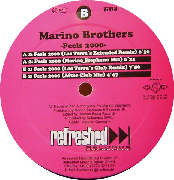 Marino Brothers : Feels 2000 (12")
