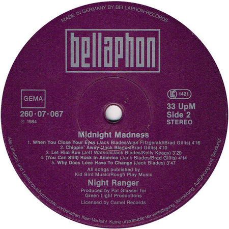 Night Ranger : Midnight Madness (LP, Album)