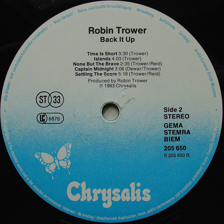 Robin Trower : Back It Up (LP, Album)