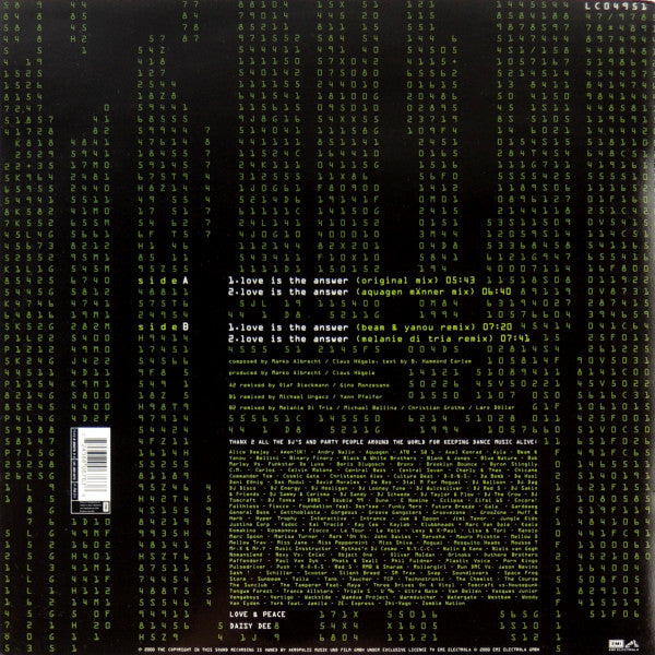Mark 'Oh Presents Daisy Dee : Love Is The Answer (12", Maxi)