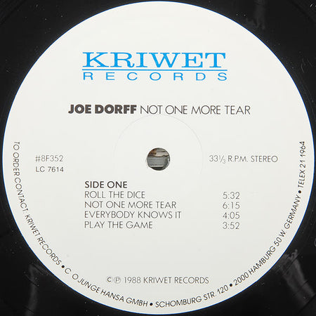 Joe Dorff : Not One More Tear (LP, Album)