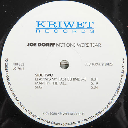 Joe Dorff : Not One More Tear (LP, Album)