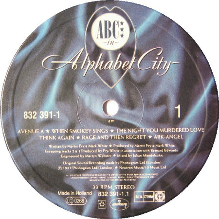 ABC : Alphabet City (LP, Album)