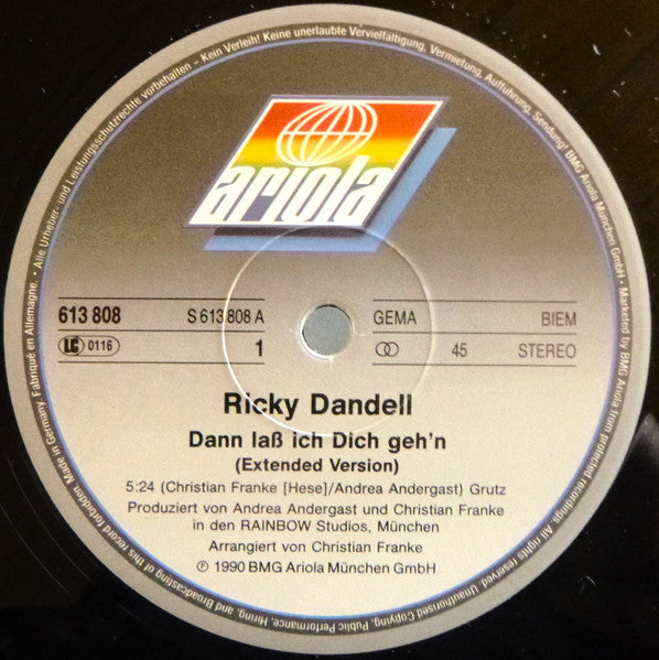 Ricky Dandel : Dann Laß Ich Dich Geh'n (12", Maxi)