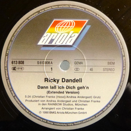 Ricky Dandel : Dann Laß Ich Dich Geh'n (12", Maxi)