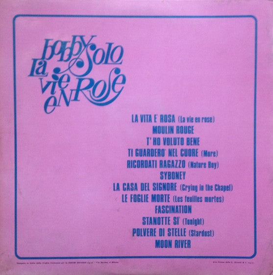 Bobby Solo : La Vie En Rose (LP, Album)
