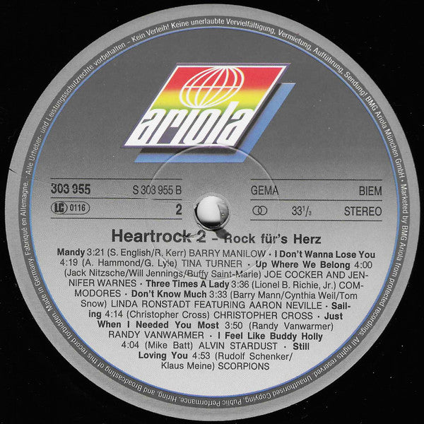 Various : Heart Rock - Rock Für's Herz Vol. 2 (2xLP, Comp)