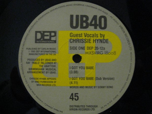 UB40 : I Got You Babe (12", Maxi)