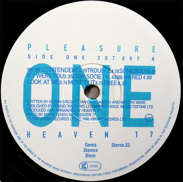 Heaven 17 : Pleasure One (LP, Album)