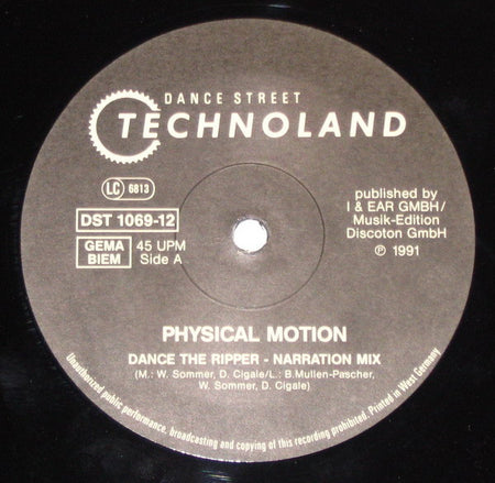 Physical Motion : Dance The Ripper (12")
