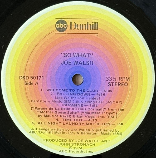 Joe Walsh : So What (LP, Album, Pit)