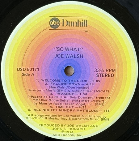 Joe Walsh : So What (LP, Album, Pit)