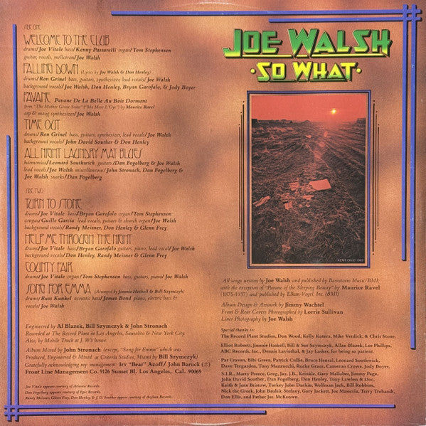 Joe Walsh : So What (LP, Album, Pit)