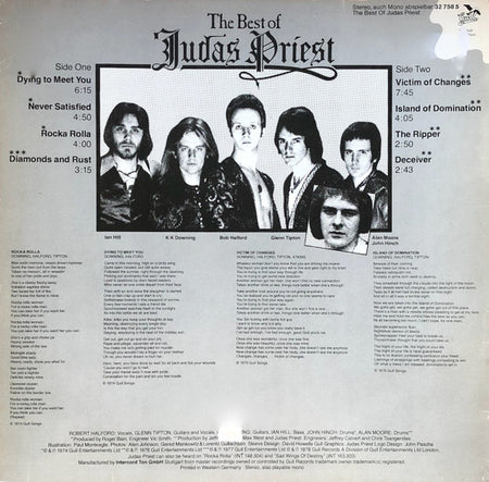 Judas Priest : The Best Of Judas Priest (LP, Comp, Club)