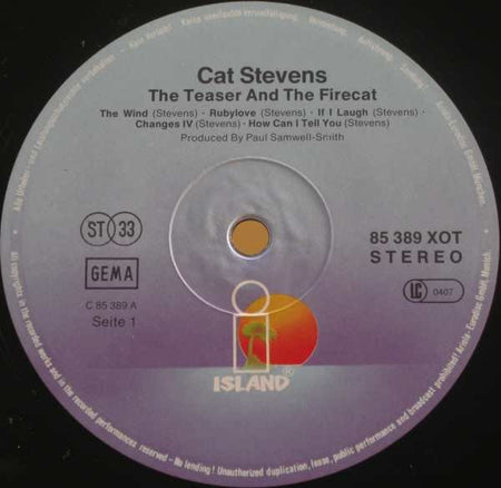 Cat Stevens : Teaser And The Firecat (LP, Album, RE, RP, Blu)