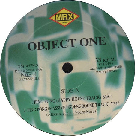 Object One : Ping Pong (12", Maxi)