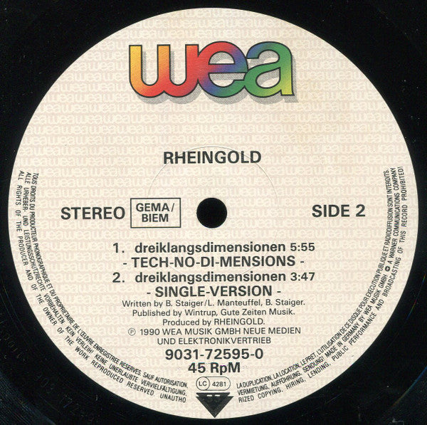 Rheingold : Dreiklangsdimensionen - Version '90 (12")