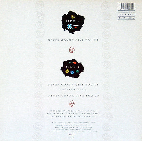 Rick Astley : Never Gonna Give You Up (12", Maxi, M/Print)