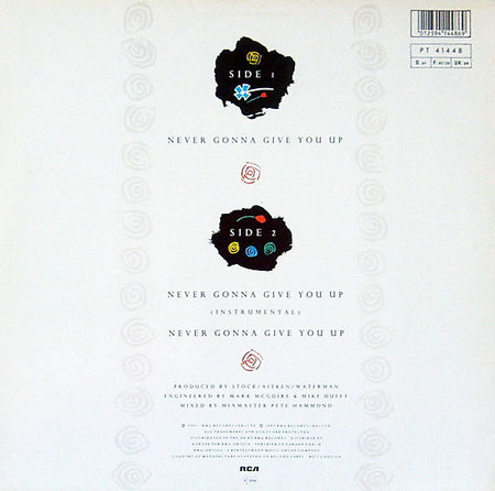 Rick Astley : Never Gonna Give You Up (12", Maxi, M/Print)