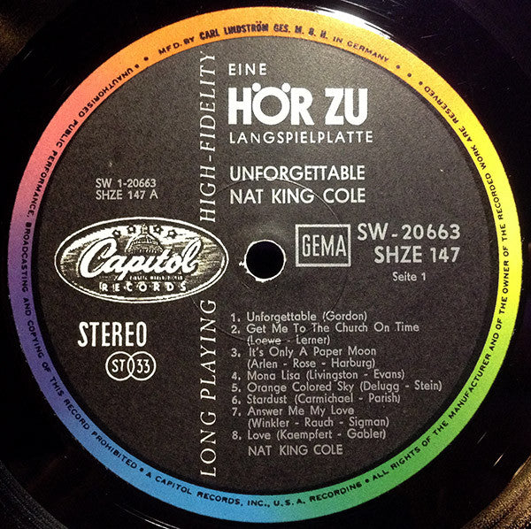 Nat King Cole : Unforgettable (LP, Comp, HÖR)