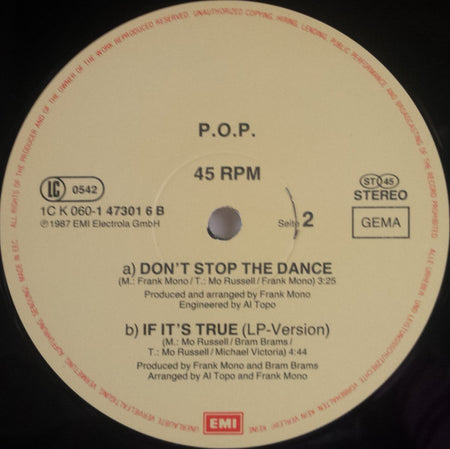 Performing Organ Process : Don't Stop The Dance (U.S. "Don" Mix) (12", Maxi)
