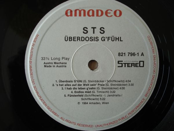 STS (3) : Überdosis G'fühl (LP, Album)