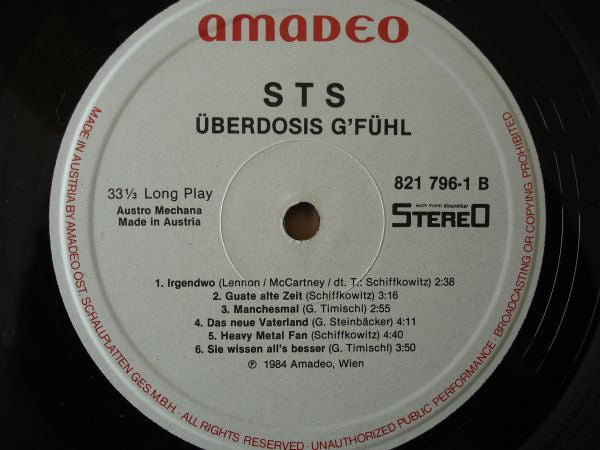 STS (3) : Überdosis G'fühl (LP, Album)
