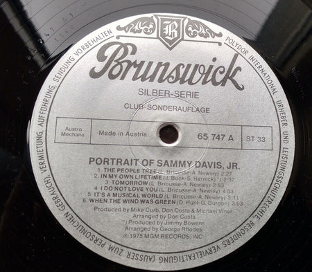 Sammy Davis Jr. : Portrait Of Sammy Davis, Jr. (LP, Album, Club, RE)