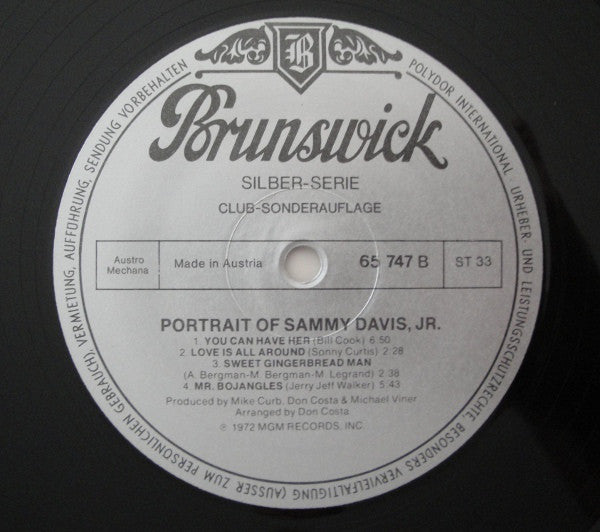 Sammy Davis Jr. : Portrait Of Sammy Davis, Jr. (LP, Album, Club, RE)