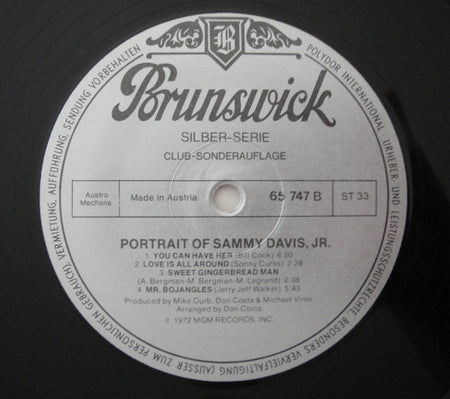 Sammy Davis Jr. : Portrait Of Sammy Davis, Jr. (LP, Album, Club, RE)