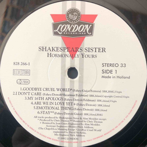 Shakespear's Sister : Hormonally Yours (LP, Album)