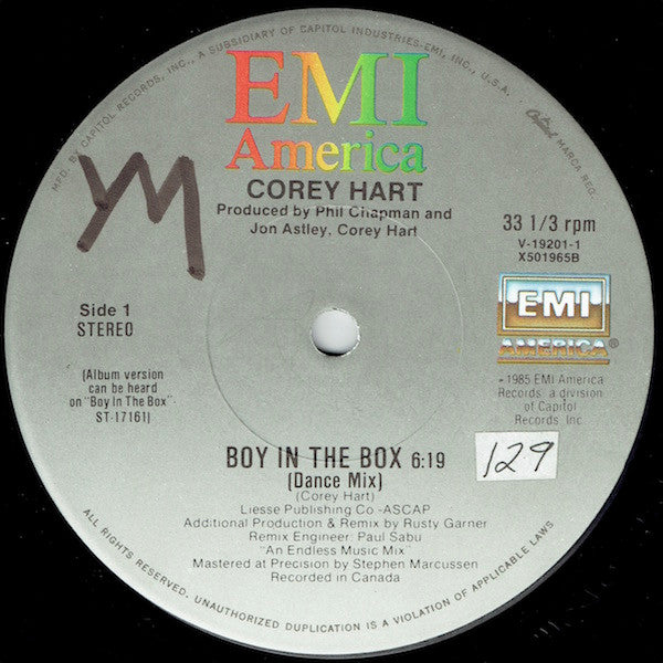 Corey Hart : Boy In The Box (12", Single)