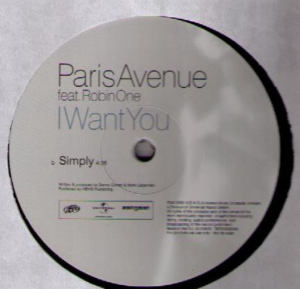 Paris Avenue Feat. Robin One : I Want You (12", Promo)