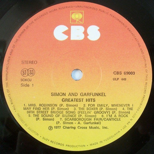 Simon & Garfunkel : Simon And Garfunkel's Greatest Hits (LP, Comp, RE, RP)
