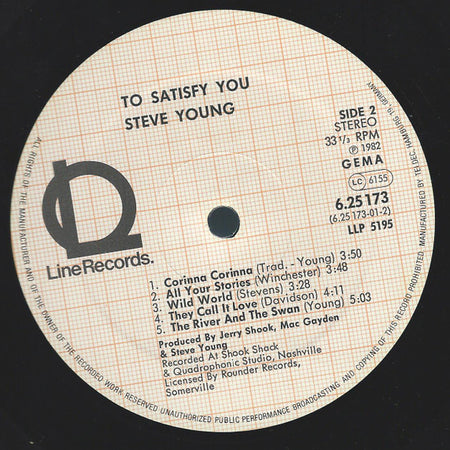 Steve Young (2) : To Satisfy You (LP)