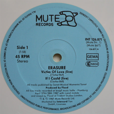 Erasure : The Circus (Live) (12", Maxi, Whi)