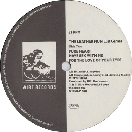 The Leather Nun : Lust Games (LP, MiniAlbum)